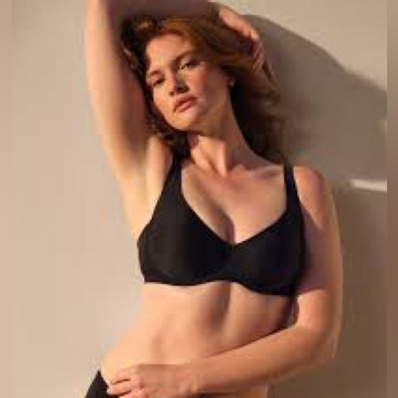 Soma Essentials Black Unlined Scoop Balconette Smoothing T-Shirt Bra 40D - Picture 1 of 9
